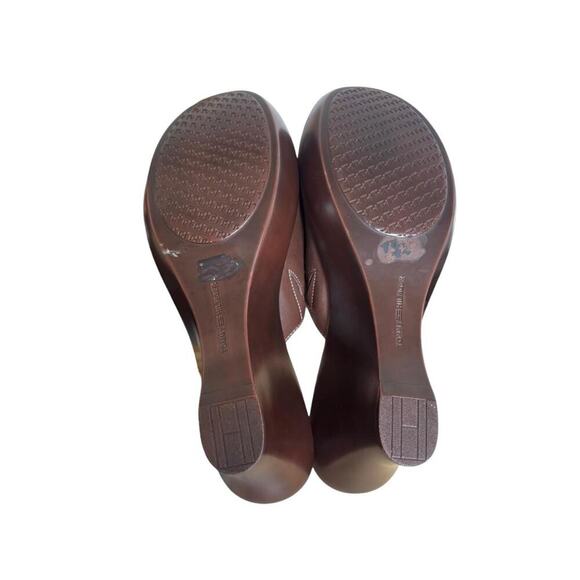 VTG. Y2K TOMMY HILFIGER BROWN LEATHER SANDALS CLOGS  SIZE 11 NEW - Picture 8 of 8